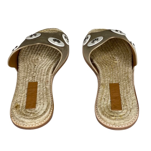 new Mercedes Castillo ✪ Oversized Metal Hardware Sandals Sandal ✪ Natural Suede - Picture 7 of 16